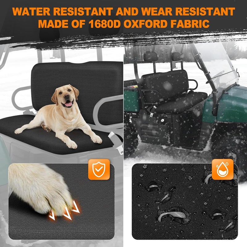 BORDAN UTV Seat Cover for 2002-2008 Polaris Ranger 500 700 800(Front Seat Only), Heavy Duty 1680D Waterproof Full Protection Outdoor Bench Seat Cover Set(4 PCS) - Image 3
